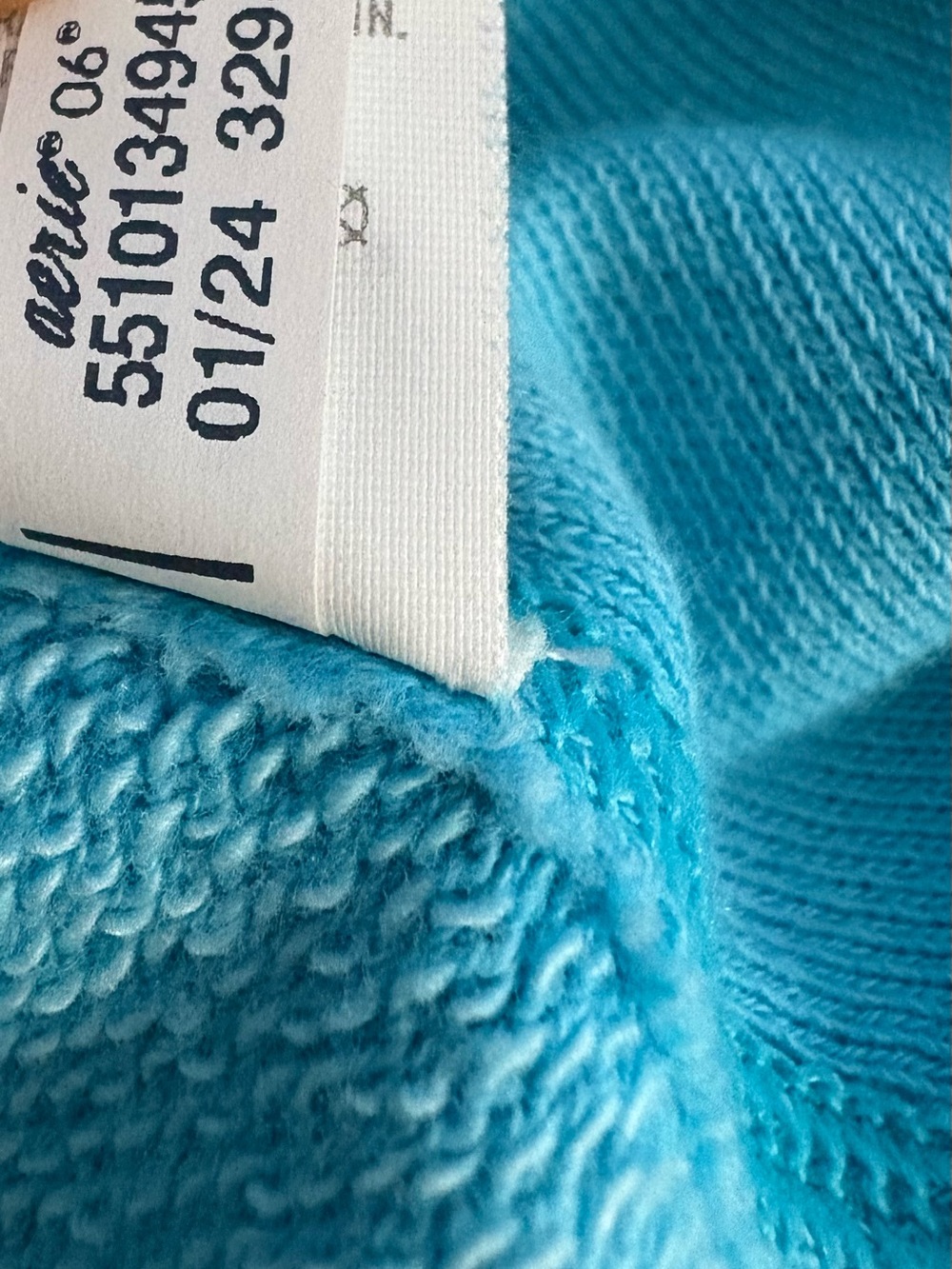 Aerie Vacay Every Day Oversized V Neck Sweatshirt French Terry Turquoise S - Picture 11 of 11
